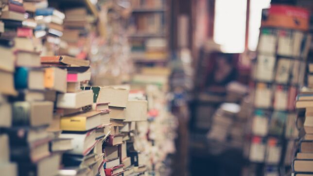 books, stack, book store