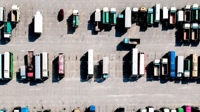 aerial photo of parking lot during daytime