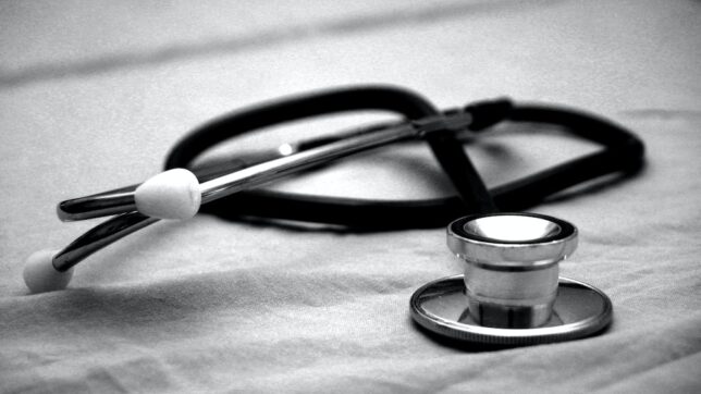 black and gray stethoscope